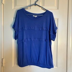 Maurices Cobalt Blue Ruffle Tee NWT